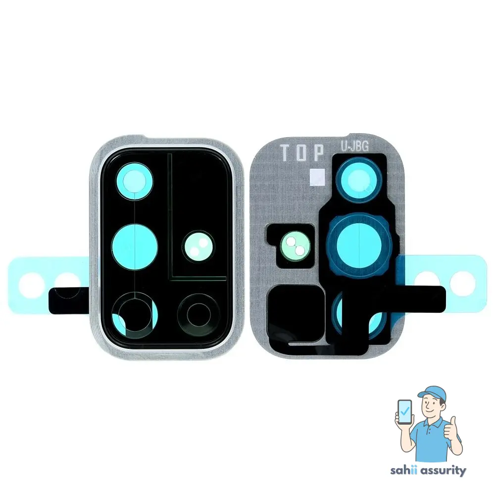 Camera Lens Glass with Frame for Samsung Galaxy A71 Silver